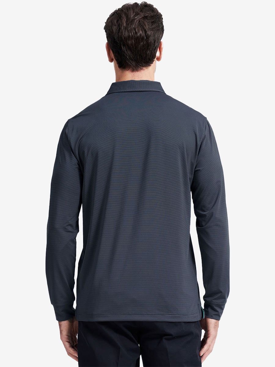 Long Sleeve Pinstripe Jersey Polo