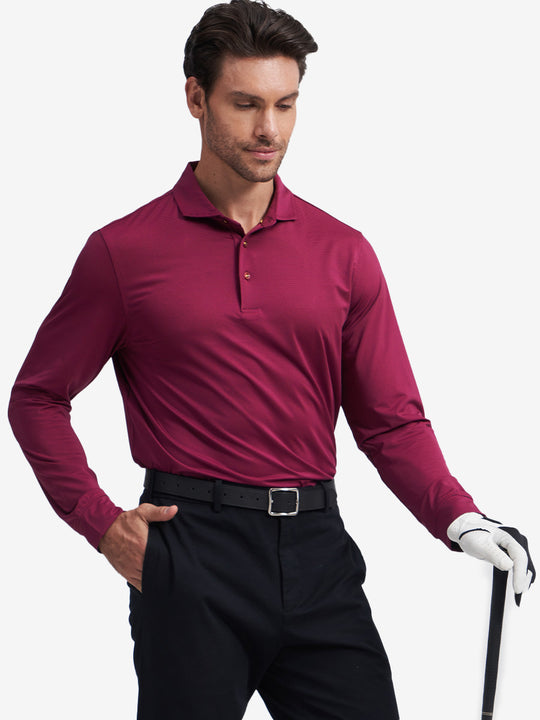 Long Sleeve Pinstripe Jersey Polo