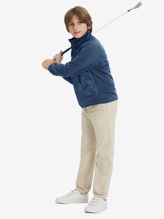 Boys Windproof Puffer Jacket with Pockets