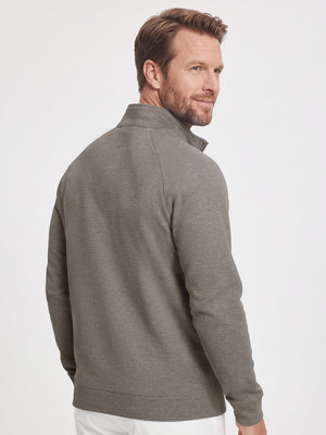 Heather Textured Quarter Zip Pullover