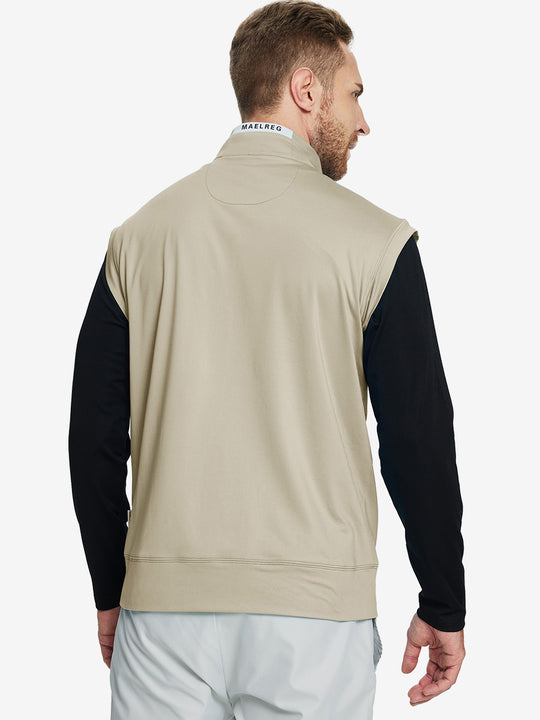 Stretch Solid Fleece Quarter-Zip Vest