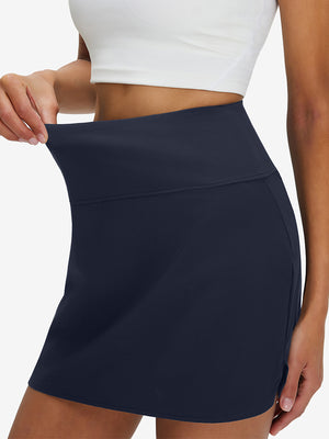 High Waist Built-in Short A-Line Golf Skirt with 5 Pockets