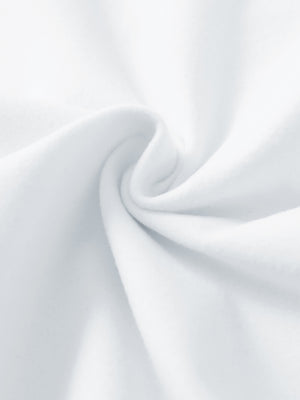 Close-up of the fabric of women's stretch fleece lined water resistant joggers in white, highlighting the fleece lining.