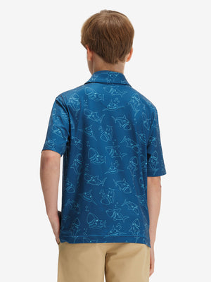 Youth Print Stretch Lightweight Polo Shirts
