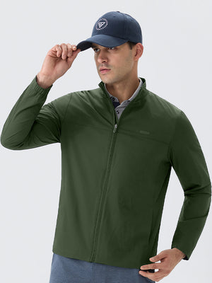 Full Zip Stand Collar Lightweight Windbreaker Jacket