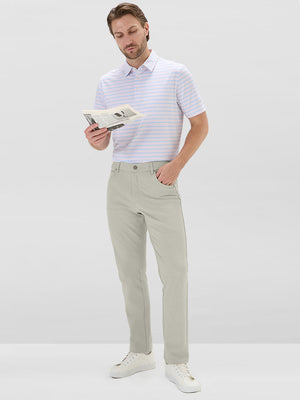 Textured Proflex Chino Pants With 5 Pockets
