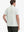Back view of model in Yellow Bluish Violet Stripe Performance Stripe Golf Shirt