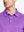 Close-up front view from nose to chest showing Cooling Stripe Golf Shirt in LILAC STRIPE, breathable fabric