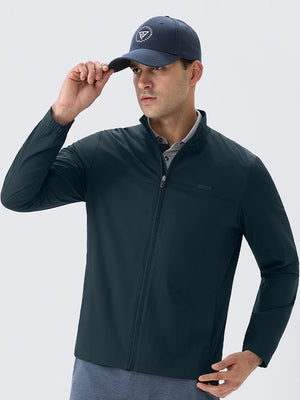 Full Zip Stand Collar Lightweight Windbreaker Jacket