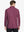 Back half-body view of model wearing BORDEAUX RED Long Sleeve Solid Jersey Polo