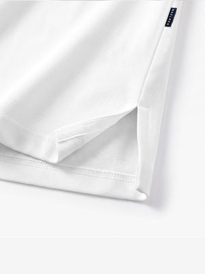 Solid Cotton Blend Collared Long Sleeve Polo