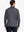 Back half-body view of model in Pinstripe Quarter Zip Pullover, showing back detail – BLACK GREY MELANGE
