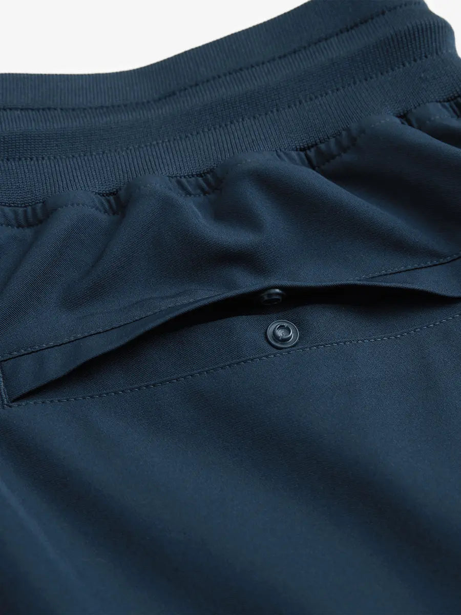 NAVY 9 Inch Performance Active Shorts back single zip pocket detail