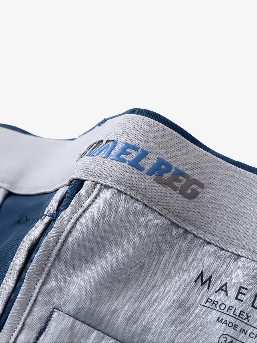 BLUE INDIGO Water Resistant Everyday Pants close-up of waistband inner logo detail