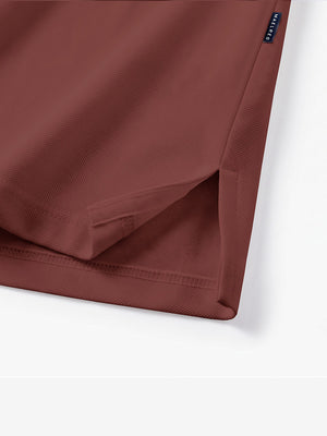 Solid Cotton Blend Collared Long Sleeve Polo
