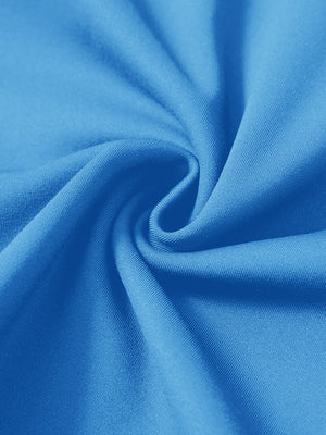 Fabric detail of Fleece lined golf quarter zip showing warm texture in sky blue