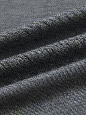 Fabric detail of Premium jacquard quarter zip pullover with textured weave in dark grey
