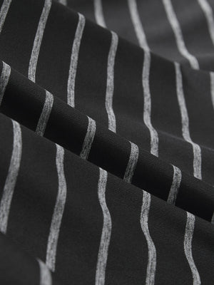 Non-Curl Ribbed Collar Striped Polo Shirts