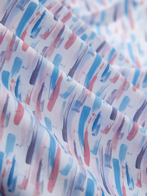 Close-up of colorful graffiti performance quick dry print golf polos fabric texture