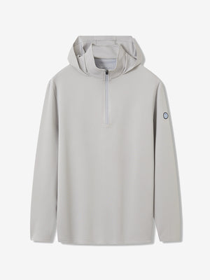 Pin-Stripe Quarter Zip with Hood