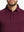 Model front close-up from nose to chest wearing Ventilated Heather Jacquard Polo in BURGUNDY HEATHER