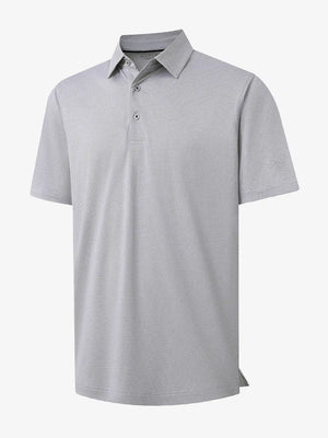 3D render highlighting pineapple jacquard texture in GREY WHITE Performance Ananas Jacquard Polo