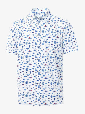 3D display of DREAMY STARRY SKY Stylish Printing Summer Shirt.