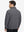 Back upper body view of model wearing textured insulated winter jacket, smooth finish, grey heather.