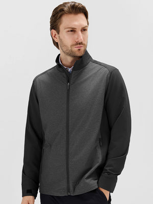 Windproof Colorblock Heather Full Zip Jacket