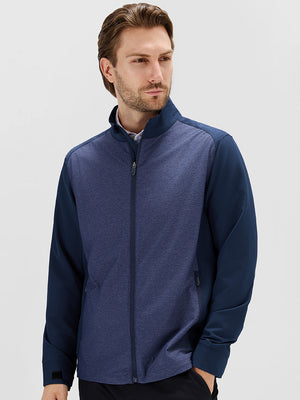 Windproof Colorblock Heather Full Zip Jacket