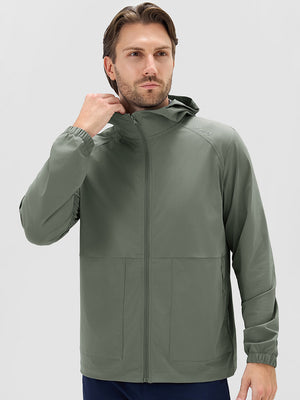 Nylon Blend Water Resistant Windbreaker Jacket