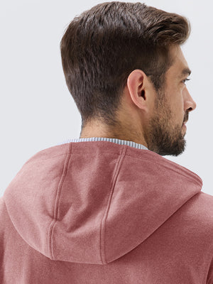 Stretch Ultra-Comfy Heather Brushed Rib Knit Hoodie