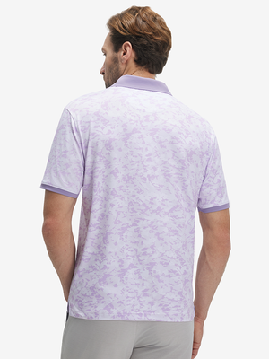 Stylish Full Print Contrast Collared Golf Polo Shirts