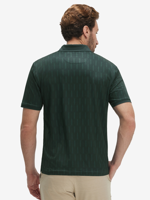 Stylish Full Print Contrast Collared Golf Polo Shirts