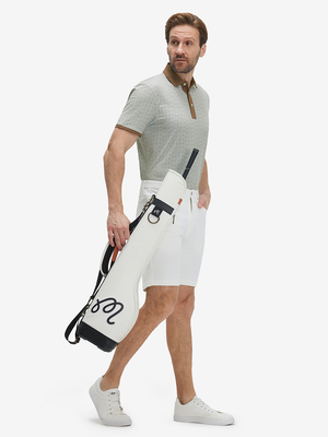 Stylish Full Print Contrast Collared Golf Polo Shirts