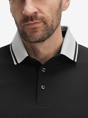 Dry Fit Short Sleeve Rib Collar & Cuff Polo Shirt