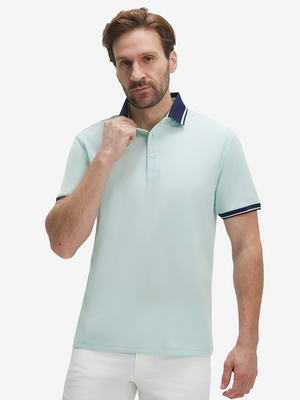 Dry Fit Short Sleeve Rib Collar & Cuff Polo Shirt
