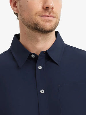 Front view from nose to chest showcasing the crisp NAVY polo.
