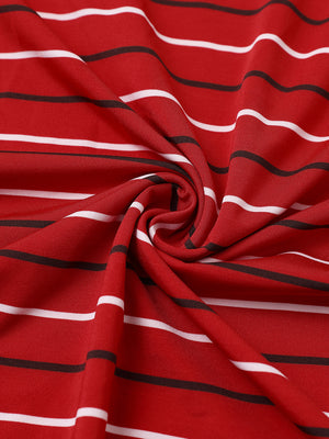 Fabric close-up of trendy boys stripe polo shirts, soft texture and breathable dark grey stripe feel